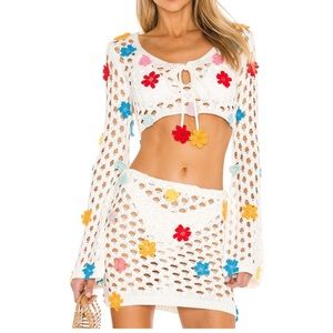 Lovers + Friends Flower Power Top + Skirt (SOLD AS A SET), S top, M bottom